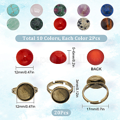 Kit fai da te per realizzare anelli regolabili semicircolari&nbsp;DIY-SC0019-85