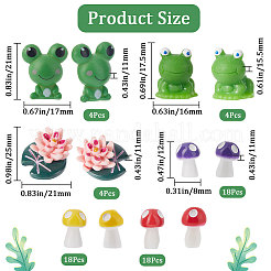 66 шт. 6 стиля смоляных украшений в виде лягушки&nbsp;DJEW-GF0001-61