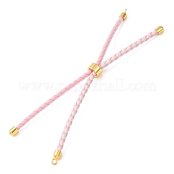 Fabrication de bracelets en cordon de cuir tressé en microfibre ronde ajustable&nbsp;KK-CBAC260-01G-26