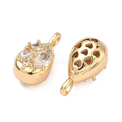 Латунные микропаве прозрачные подвески с фианитом&nbsp;KK-T080-23G