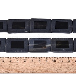 Нити бусин из натурального черного агата&nbsp;G-T144-25B-02