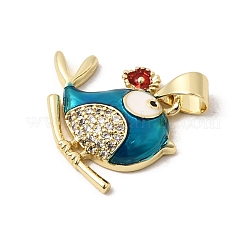Pendentifs avec zircon cubiques à micro-pavés en laiton&nbsp;KK-H267-073G-02