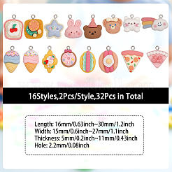 Подвески из непрозрачной смолы в стиле 32 шт.&nbsp;RESI-CA0001-70