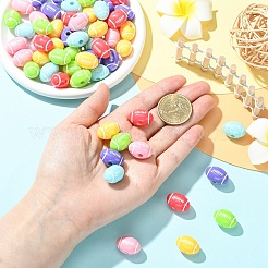 30шт 6 цвета непрозрачные акриловые европейские бусины&nbsp;SACR-YW0002-10