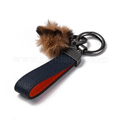 Porte-clés en peluche et simili cuir&nbsp;KEYC-K023-01B-04
