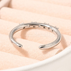 Кольца-манжеты для пальцев из платиновой латуни с микропаве из кубического циркония для женщин&nbsp;RJEW-C115-01P