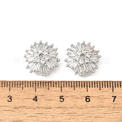 Blumen Messing klare Zirkonia Perlenkappen&nbsp;KK-V008-07P