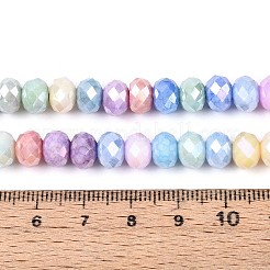 Антикоррозийные гальванические стеклянные бусины рондель&nbsp;X-EGLA-T021-8mm-17-01