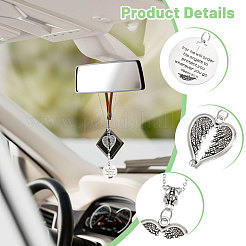 2 шт. плоские круглые и крылатые подвесные украшения из сплава&nbsp;HJEW-CA00073