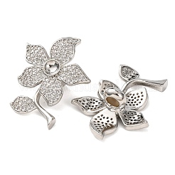 Charms scorrevole in zirconia cubica trasparente micro pavè di ottone&nbsp;KK-K422-10P