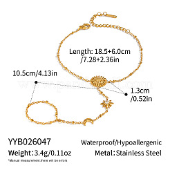 Bracelet de main en acier inoxydable 304 serti de zirconiums cubiques transparents sertis de soleil&nbsp;JX0821