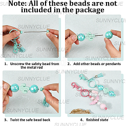 12шт брелок для ключей из сплава 12 цветов с бусинами&nbsp;KEYC-SC0001-45