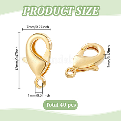 40 шт. латунные застежки-лобстеры&nbsp;KK-LP0001-56
