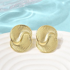 Изогнутые латунные серьги-гвоздики&nbsp;EJEW-H180-25G