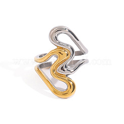 Кольцо унисекс из нержавеющей стали с двумя открытыми сердцами и позолотой&nbsp;WS7090-2