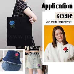 14 шт. 7-цветная компьютерная вышивка в форме цветка розы на тканевой основе&nbsp;PATC-CP0001-04