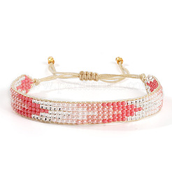 Braccialetti regolabili con perline di vetro a forma di freccia. braccialetti intrecciati in filo di nylon per donna&nbsp;BT6903-4