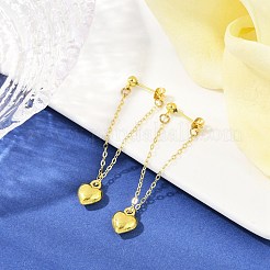 2 пара двухцветных сережек-гвоздиков из сплава в форме сердца&nbsp;EJEW-JE06366