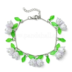 Латунные звенья цепи браслеты с подвесками&nbsp;BJEW-JB11524-01