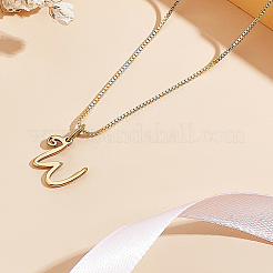 Collier avec pendentif lettre en acier inoxydable 304 et chaîne en laiton 1 pièce&nbsp;NJEW-LP0001-40W-G