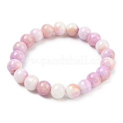 Braccialetti elasticizzati da donna con perline di vetro craquelé opaco da 10 mm&nbsp;BJEW-PH01823-02