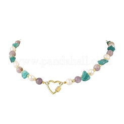 Collane di perline di amazzonite naturale grezza&nbsp;NJEW-JN06583-01