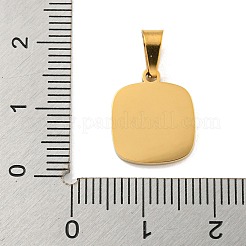 Breloques carrées en acier inoxydable 304 avec coquillage blanc naturel&nbsp;STAS-S130-01G