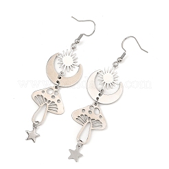 Orecchini pendenti da donna in ottone celeste e acciaio inossidabile 304&nbsp;EJEW-JE07346-02