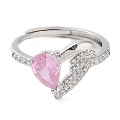 Регулируемый из латуни с кольцами из циркония&nbsp;LS-RJEW-B056-01