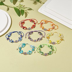 Set di braccialetti con perline intrecciate in vetro e occhi diabolici a 7 colori&nbsp;BJEW-JB08907