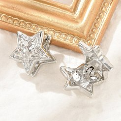 Латунь обруч серьги для женщин&nbsp;EJEW-U041-08P