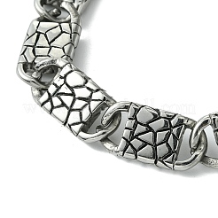 Bracciali a catena ovale in pelle di serpente in acciaio inossidabile 304 per donne e uomini&nbsp;BJEW-C063-10AS