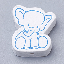 Печатные бусы из натурального дерева&nbsp;WOOD-Q030-84