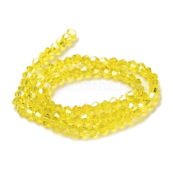 Прозрачные стеклянные бусины гальваническим пряди&nbsp;EGLA-A039-T4mm-B21