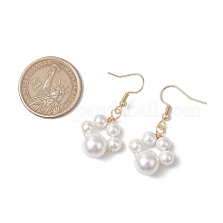 Orecchini pendenti con perle di conchiglia rotonde&nbsp;EJEW-JE06318-01