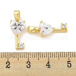 Латунные микропаве прозрачные подвески с фианитом&nbsp;KK-G490-02G