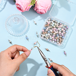 100 шт. подвески-соединители из двухцветного стекла с жемчужинами&nbsp;PALLOY-YW00097