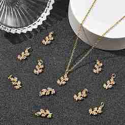 Breloques en laiton Shegrace avec micro-pavé de zircone cubique transparente&nbsp;XGRQ4N723-716G