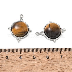 Anhänger aus 304 Edelstahl und natürlichem Tigerauge&nbsp;SA-CBA11D7-05P