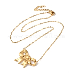 Ионное покрытие (ip) 304 нержавеющая сталь кабель цепь бант подвеска ожерелья&nbsp;NJEW-Z041-03G-01