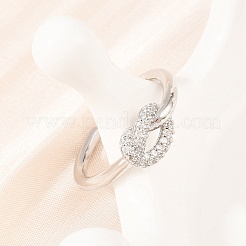 Латунные микро проложить пальцев кольца кубического циркония&nbsp;RJEW-C153-01P-02