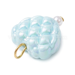 Непрозрачные акриловые бусины в виде вафель с бусинами из АБС-пластика&nbsp;PALLOY-JF03776