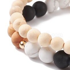 Ensembles de bracelets extensibles en perles de bois&nbsp;BJEW-JB08348