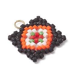 Подвески из стеклянных бусин ручной работы в форме решетки на окна&nbsp;PALLOY-MZ00929-01