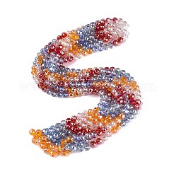 Chapelets de perles en verre transparent électrolytique&nbsp;EGLA-Q135-8MM-C01
