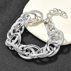 Браслеты из сплава в стиле панк и хип-хоп с цепочками роло для женщин и мужчин&nbsp;BJEW-K270-01P