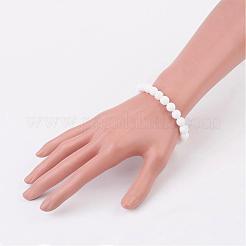 Bracelets extensibles en jade blanc naturel (teints)&nbsp;BJEW-JB02964