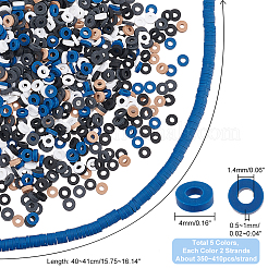 10 нитка 5 цвета бусины из полимерной глины ручной работы&nbsp;CLAY-PH0001-74