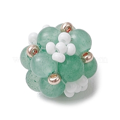 Натуральный розовый кварц/сердолик/зеленый авантюрин/аметист/черный оникс и стеклянные бусины-кластеры&nbsp;PALLOY-MZ00591