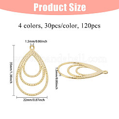 120 pièces 4 couleurs pendentifs en alliage de style tibétain&nbsp;FIND-CA0010-59